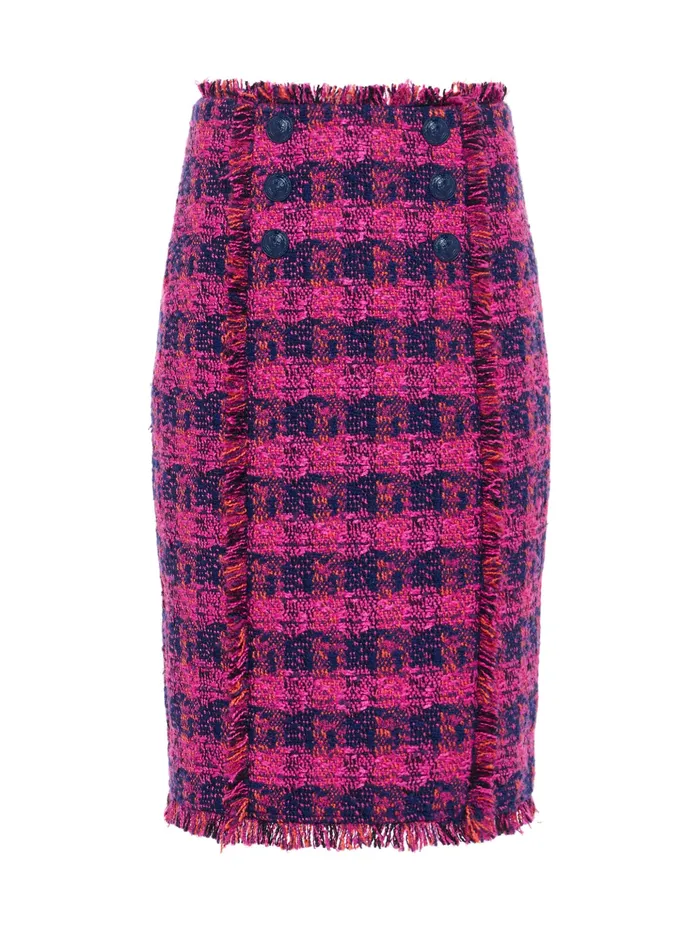 Women L039Agence Skirts Kitty Tweed Pencil Skirt Midnightacairuby Tweed Women L039Agence Skirts Kitty Tweed Pencil Skirt Midnightacairuby Tweed