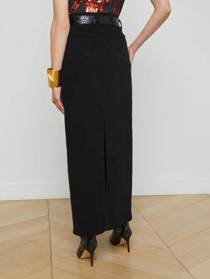 Women L039Agence Skirts Miriam Denim Skirt Saturated Black Women L039Agence Skirts Miriam Denim Skirt Saturated Black