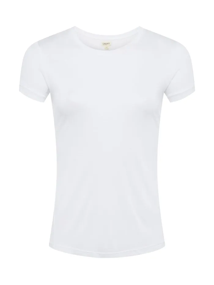 Women L039Agence Tees Ellie Cashmere Jersey Tee White Women L039Agence Tees Ellie Cashmere Jersey Tee White