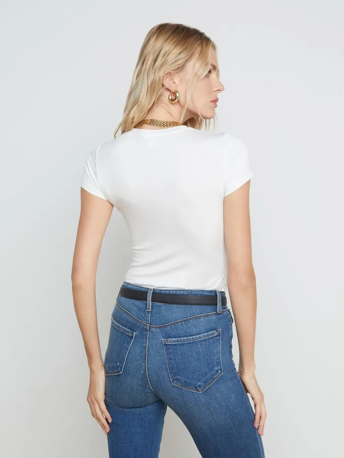 Women L039Agence Tees Ressi Fitted Tee White Women L039Agence Tees Ressi Fitted Tee White