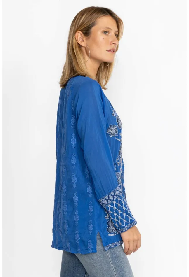 Women Lauren Blouse Blue Gem Johnny Was Tops