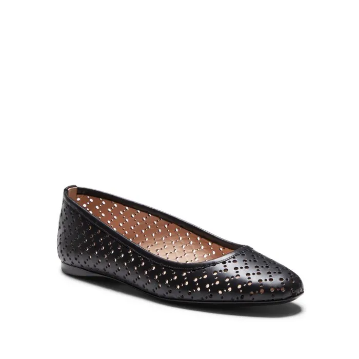 Women Leather Ballet Flat Black Fratelli Rossetti Flat Shoes