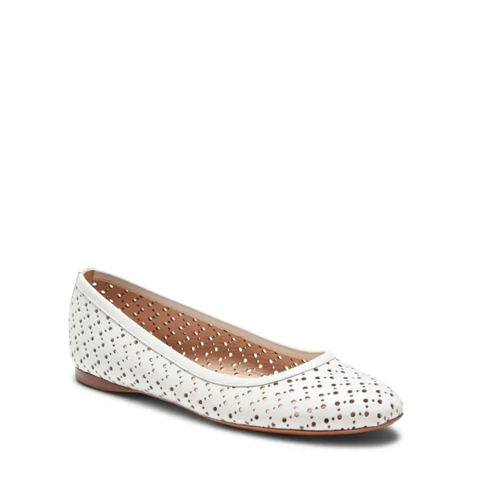 Women Leather Ballet Flat White Fratelli Rossetti Flat Shoes