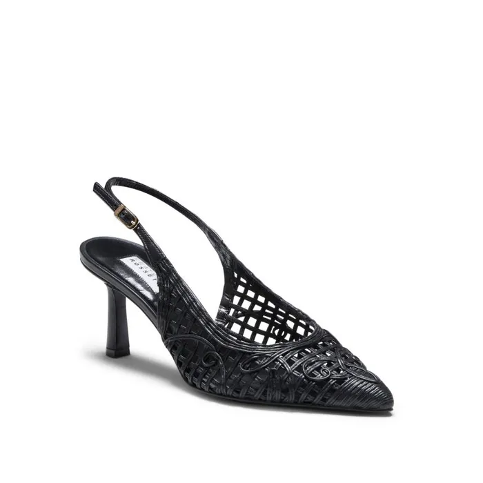 Women Leather Slingback Sandal Black Fratelli Rossetti Dcollet