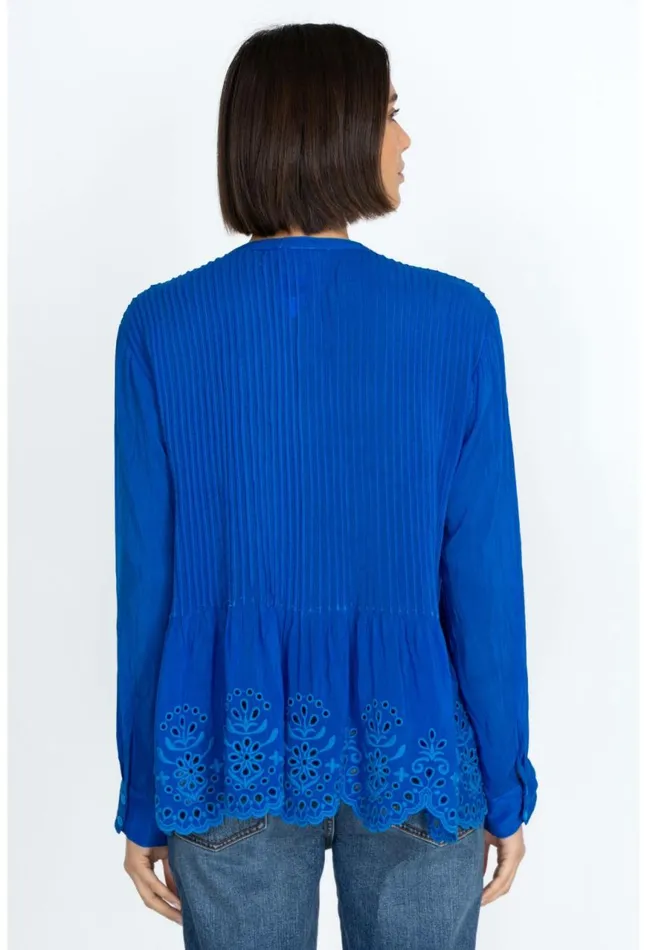 Women Leonie Pintuck Blouse Skydiver Johnny Was Tops