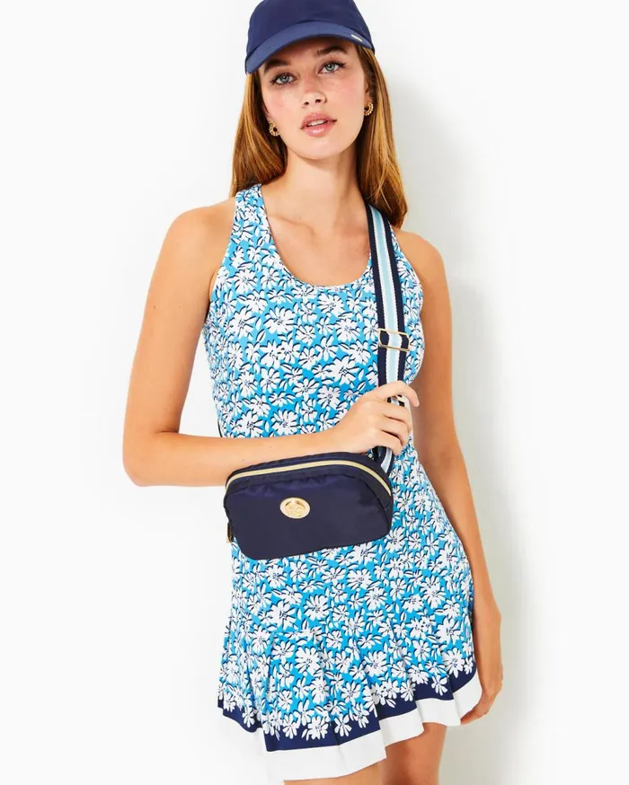 Women Lilly Pulitzer Activewear UPF 50 Luxletic Ace Active Dress Lunar Blue Palm Beach Petals Engineered Luxletic Women Lilly Pulitzer Activewear UPF 50 Luxletic Ace Active Dress Lunar Blue Palm Beach Petals Engineered Luxletic