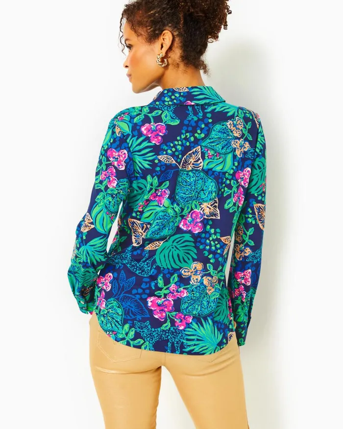 Women Lilly Pulitzer Tops UPF 50 ChillyLilly Marlena Button Down Top Multi Spring In Your Step Women Lilly Pulitzer Tops UPF 50 ChillyLilly Marlena Button Down Top Multi Spring In Your Step
