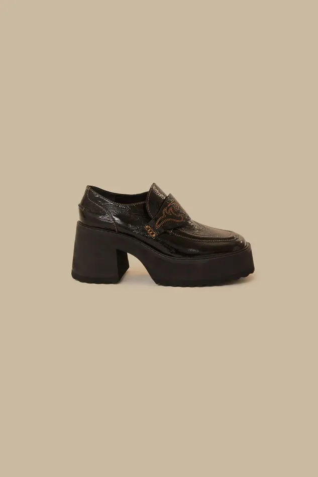 Women Loafers and Mules Farm Rio Black Platform Loafer