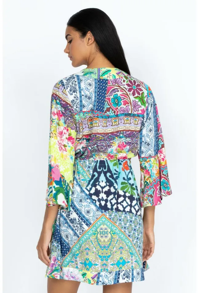Women Locita Drawstring Patchwork Dress Locita Johnny Was Cover Ups and Kimonos