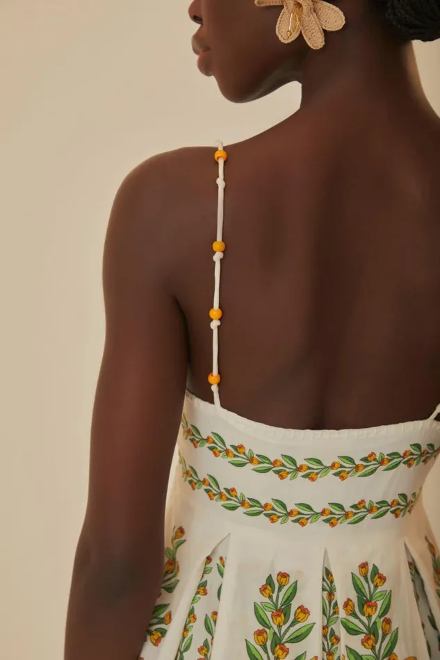 Women Maxi Dresses Farm Rio OffWhite Tropical Lightness Sleeveless Maxi Dress