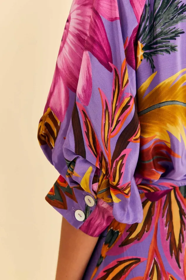 Women Maxi Dresses Farm Rio Purple Maxi Flowers Maxi Dress