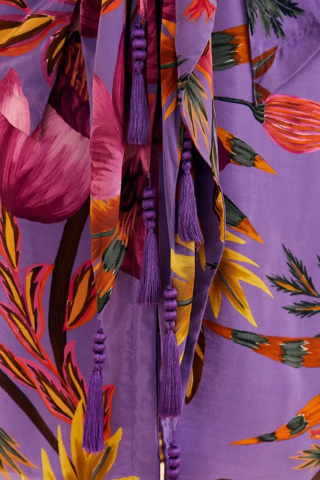 Women Maxi Dresses Farm Rio Purple Maxi Flowers Maxi Dress