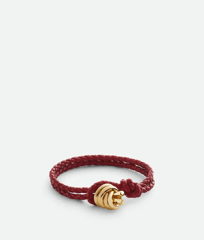 WomenMen Bottega Veneta Bracelets Knot Leather Bracelet Rosewood
