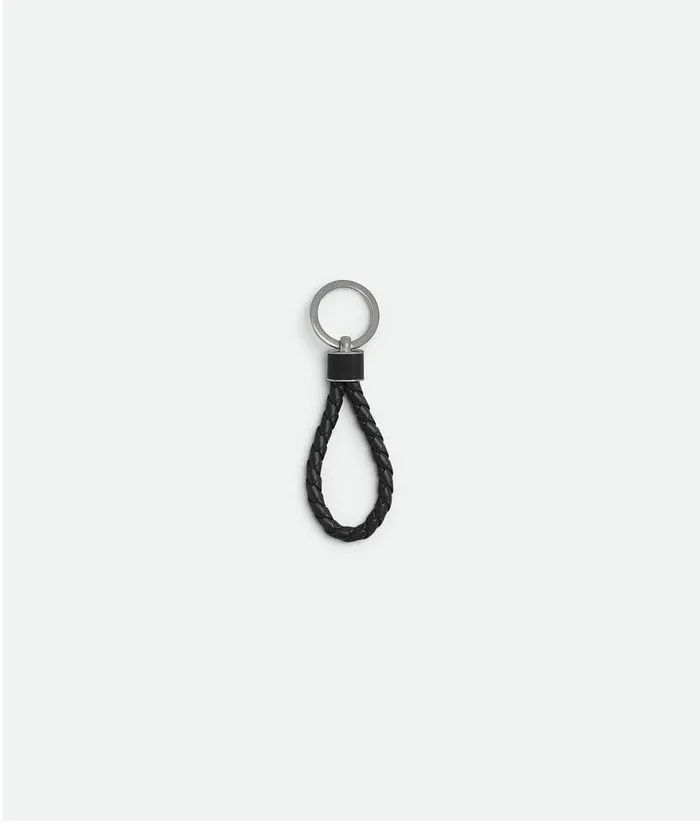 WomenMen Bottega Veneta Key Rings Intreccio Key Ring Black