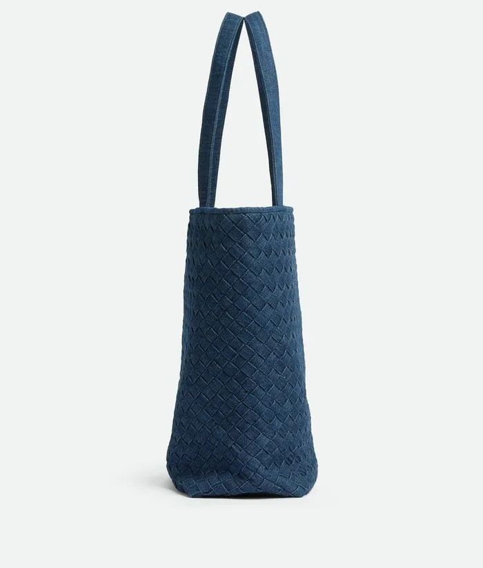 WomenMen Bottega Veneta Shopper Small Intreccio Tote Bag Indigo