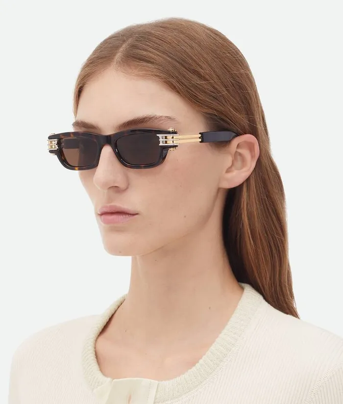 WomenMen Bottega Veneta Sunglasses Bolt Squared Sunglasses Havanabrown