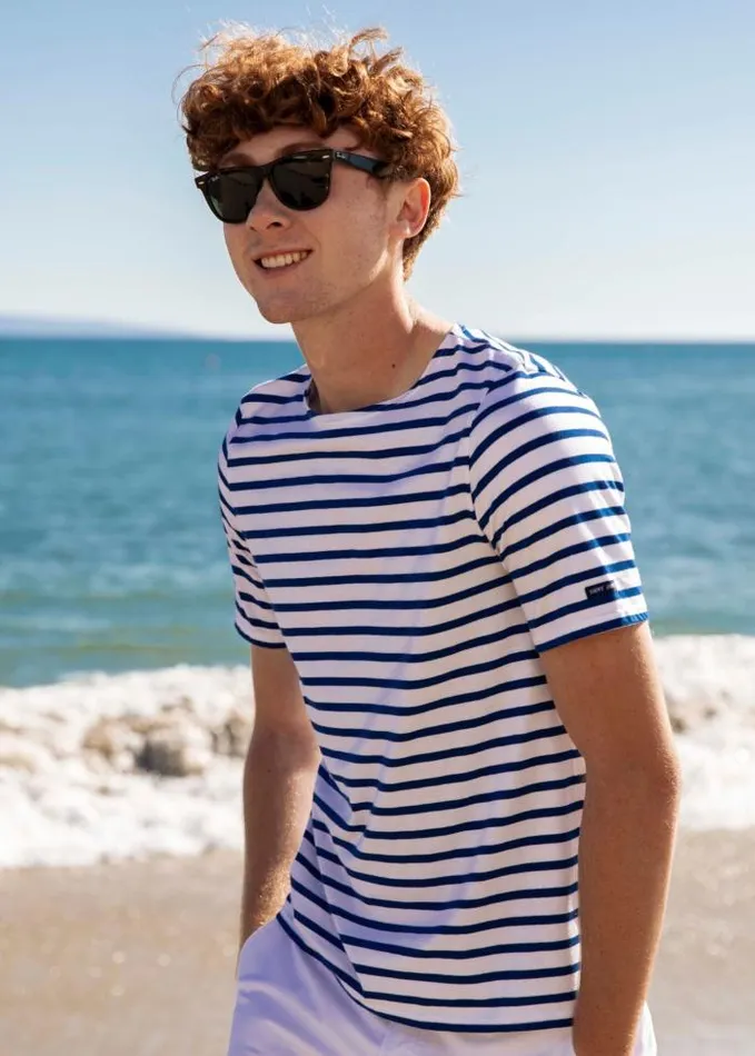 WomenMen Breton Striped Shirts Saint James LEVANT MODERN White Royal Blue