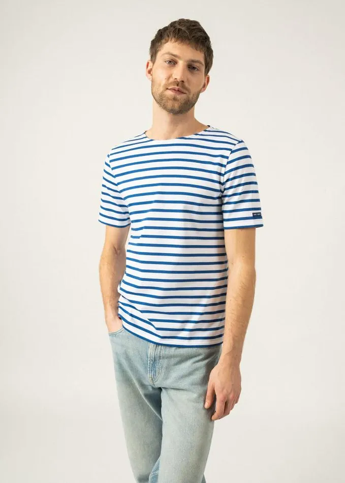 WomenMen Breton Striped Shirts Saint James LEVANT MODERN White Royal Blue
