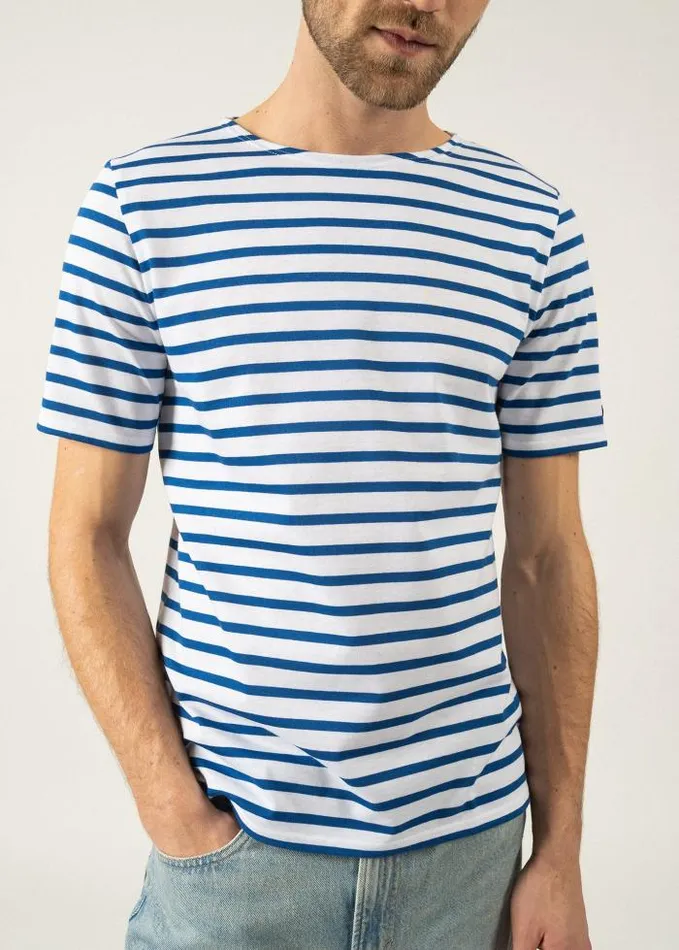 WomenMen Breton Striped Shirts Saint James LEVANT MODERN White Royal Blue