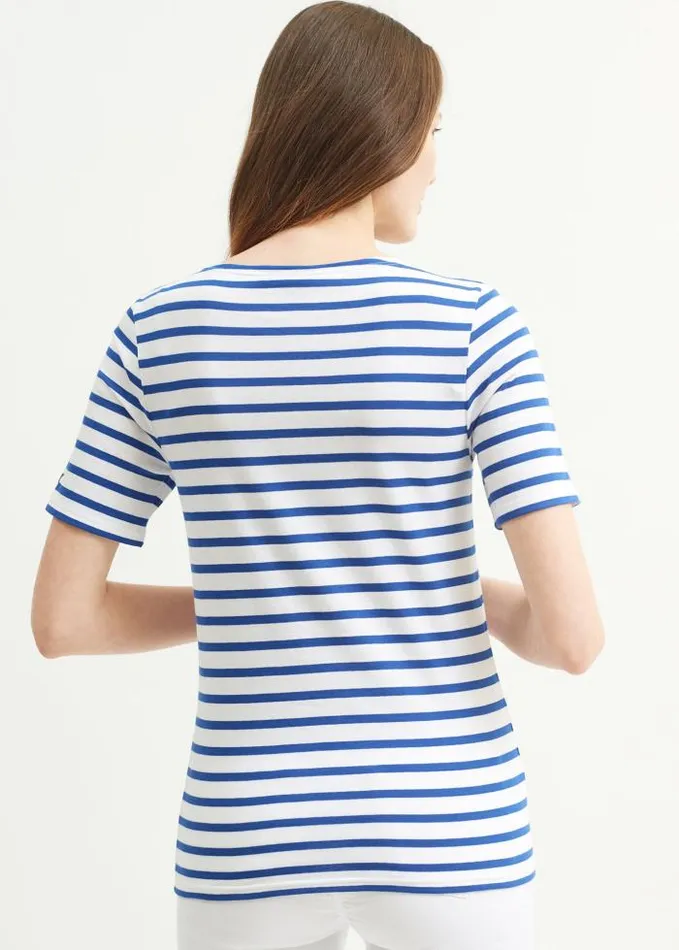 WomenMen Breton Striped Shirts Saint James LEVANT MODERN White Royal Blue