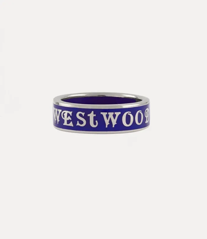 WomenMen Conduit Street Ring Platinumblueenamel Vivienne Westwood Rings WomenMen Conduit Street Ring Platinumblueenamel Vivienne Westwood Rings