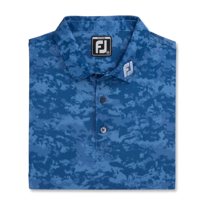 WomenMen FootJoy Apparel Cloud Camo Shirt Junior 8211 FJ Tour Collar Twilight