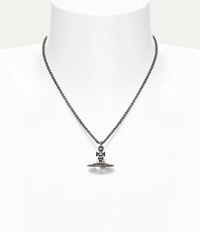 WomenMen New Tiny Orb Pendant Necklace Ruthenium Vivienne Westwood Classic Styles WomenMen New Tiny Orb Pendant Necklace Ruthenium Vivienne Westwood Classic Styles