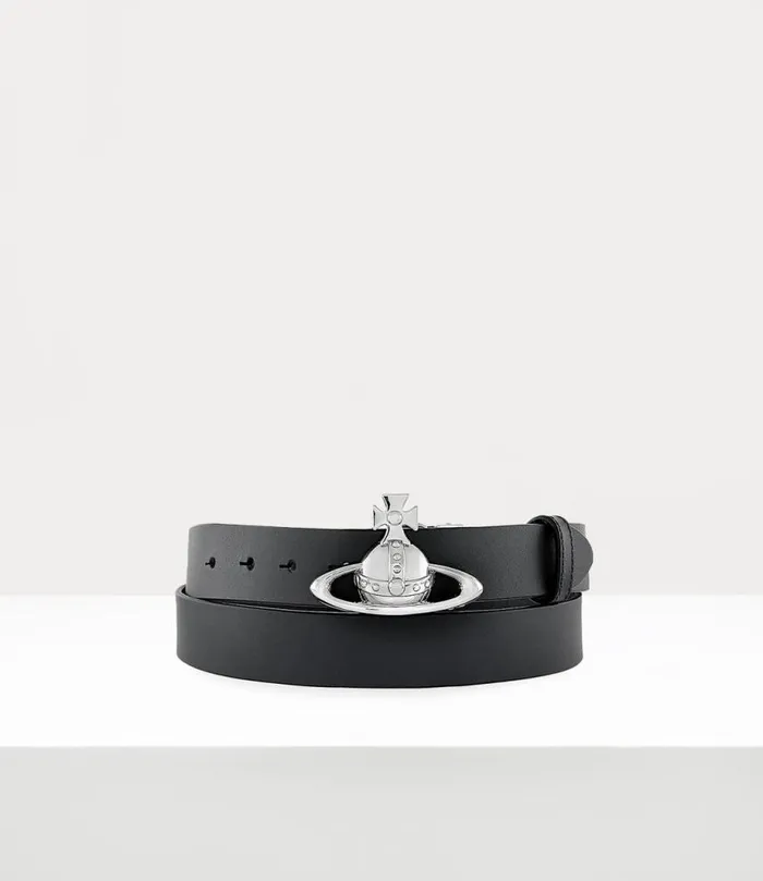 WomenMen Orb Buckle Palladium Belt Black Vivienne Westwood Belts And Harnesses