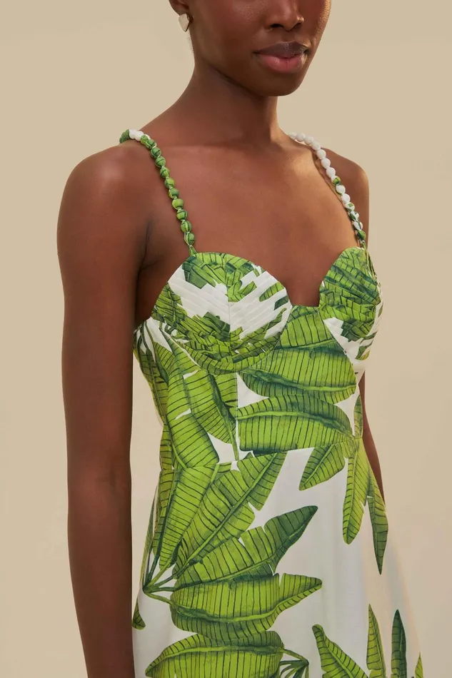 Women Midi Dresses Farm Rio OffWhite Palm Fan Midi Dress