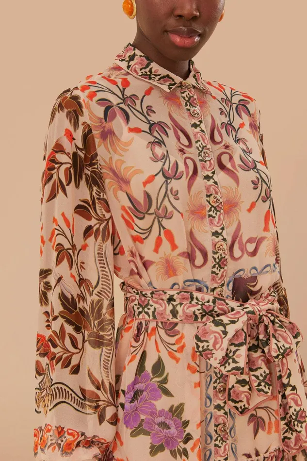 Women Mini Dresses Farm Rio Cream Winter Garden Mini Dress