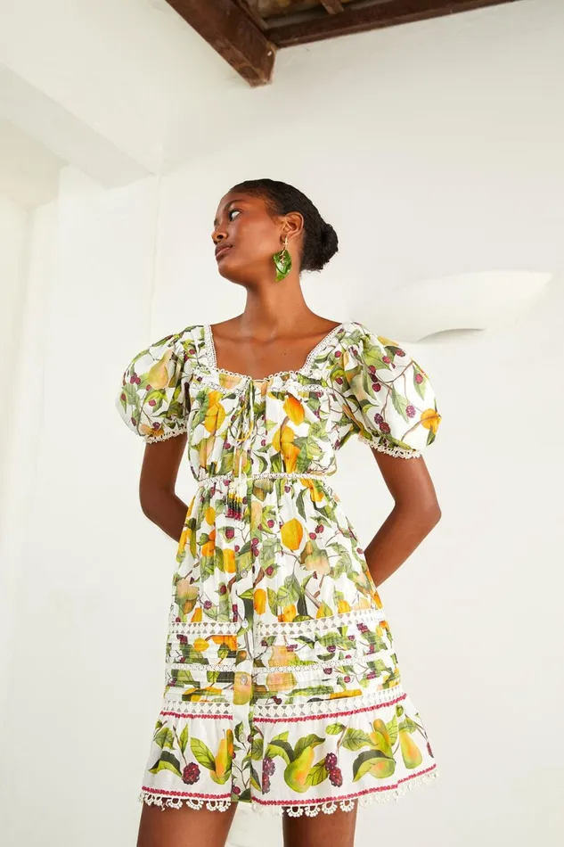 Women Mini Dresses Farm Rio OffWhite Fruit Orchard Mini Dress