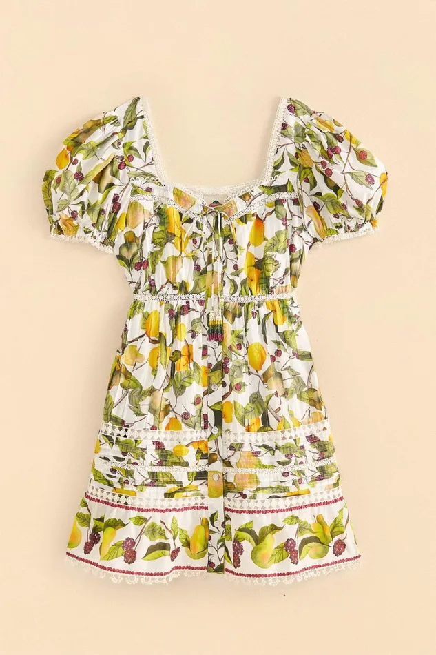 Women Mini Dresses Farm Rio OffWhite Fruit Orchard Mini Dress