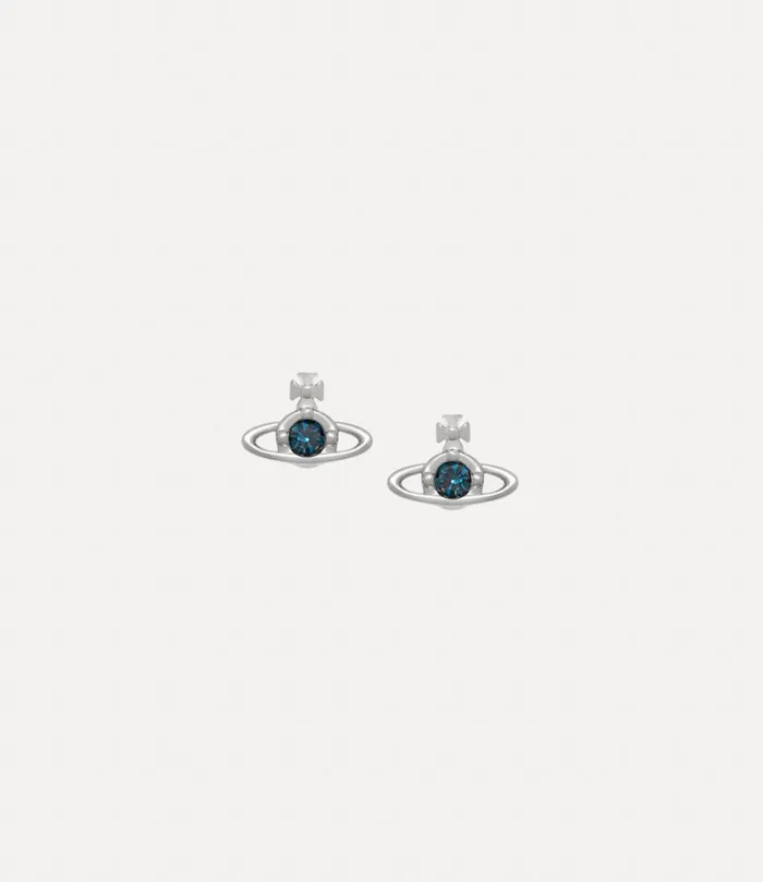 Women Nano Solitaire Earrings Platinumbluedenimcrystal Vivienne Westwood Earrings Women Nano Solitaire Earrings Platinumbluedenimcrystal Vivienne Westwood Earrings