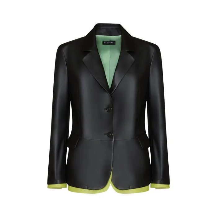 Women Nappa Leather Blazer With Contrasting Edging Black Fratelli Rossetti View All Women Nappa Leather Blazer With Contrasting Edging Black Fratelli Rossetti View All