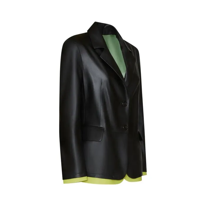 Women Nappa Leather Blazer With Contrasting Edging Black Fratelli Rossetti View All Women Nappa Leather Blazer With Contrasting Edging Black Fratelli Rossetti View All
