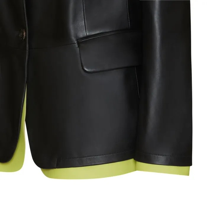 Women Nappa Leather Blazer With Contrasting Edging Black Fratelli Rossetti View All Women Nappa Leather Blazer With Contrasting Edging Black Fratelli Rossetti View All