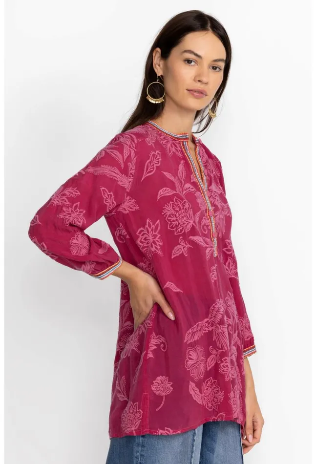 Women Noah Cabana Tunic Rumba Red Johnny Was Tops