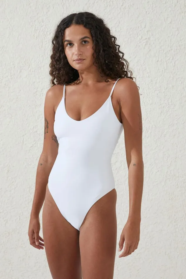 Women One Piece Swimsuits Cotton On Smoothing Thin Strap Cheeky One Piece White Women One Piece Swimsuits Cotton On Smoothing Thin Strap Cheeky One Piece White