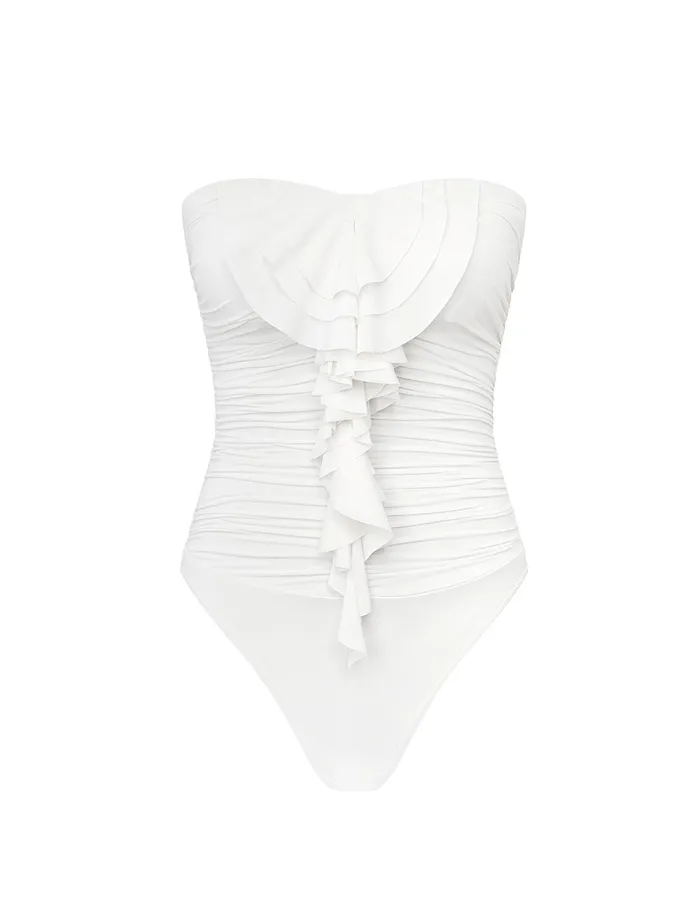 Women One Pieces Zimmermann Acacia Drape Frill 1pc Ivory