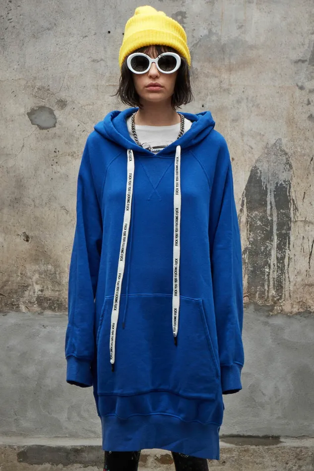 Women Oversized Hoodie Cape 8211 Royal Blue Sweatshirts R13