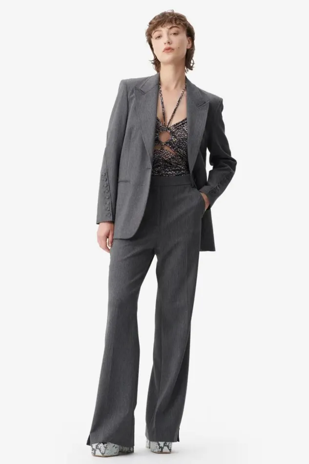 Women Pants and Skirts Lala Berlin Pants Pinka Polyester Mix Anthracite Stripe Women Pants and Skirts Lala Berlin Pants Pinka Polyester Mix Anthracite Stripe
