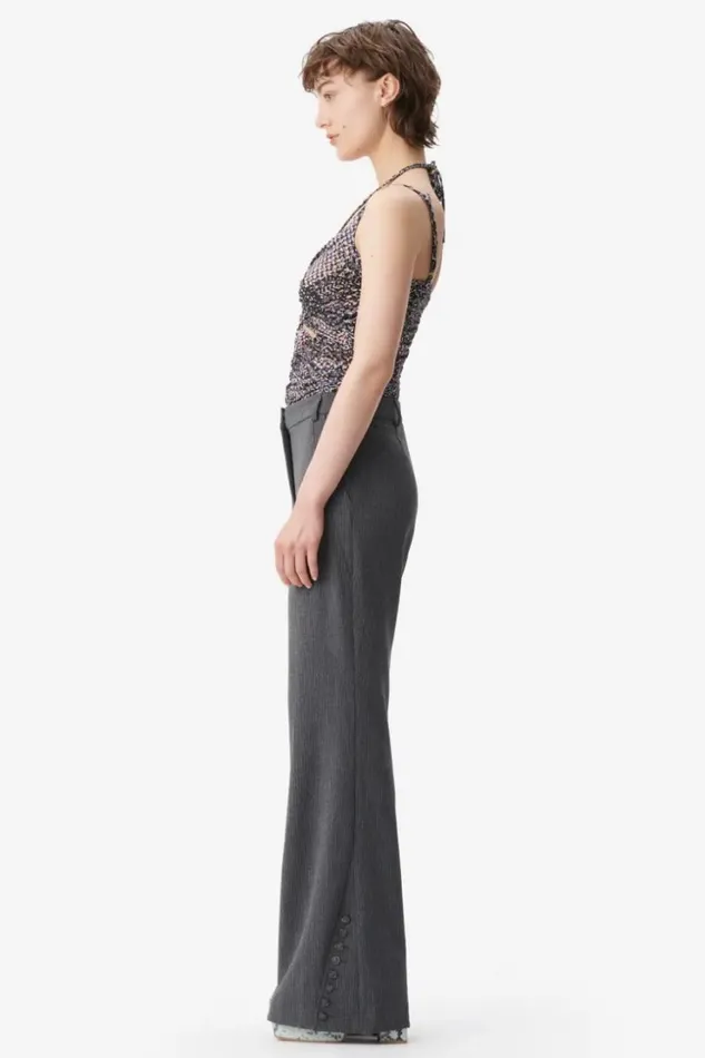 Women Pants and Skirts Lala Berlin Pants Pinka Polyester Mix Anthracite Stripe Women Pants and Skirts Lala Berlin Pants Pinka Polyester Mix Anthracite Stripe