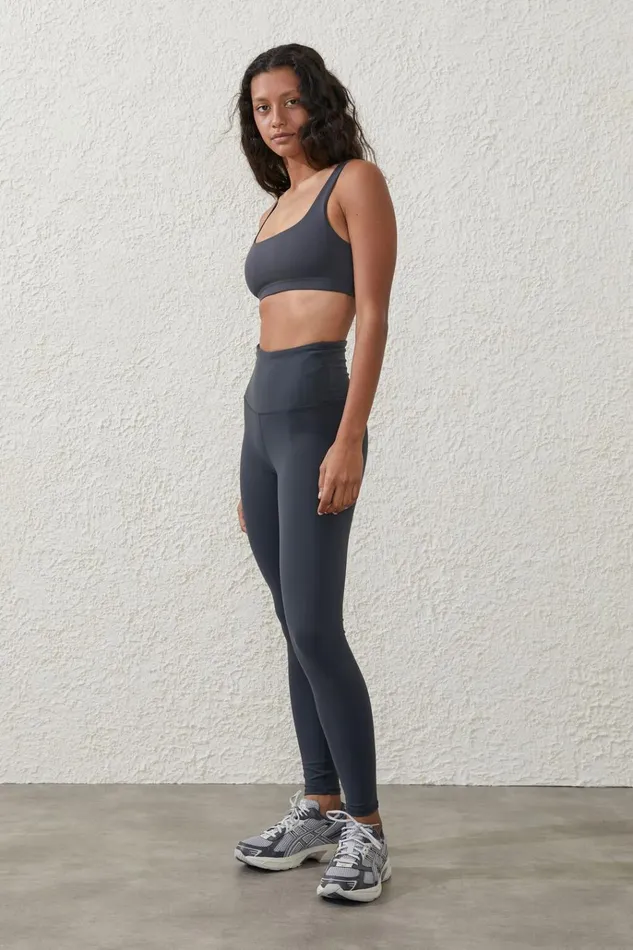 Women Pants Cotton On Active High Waist Core Full Length Tight Element Blue
