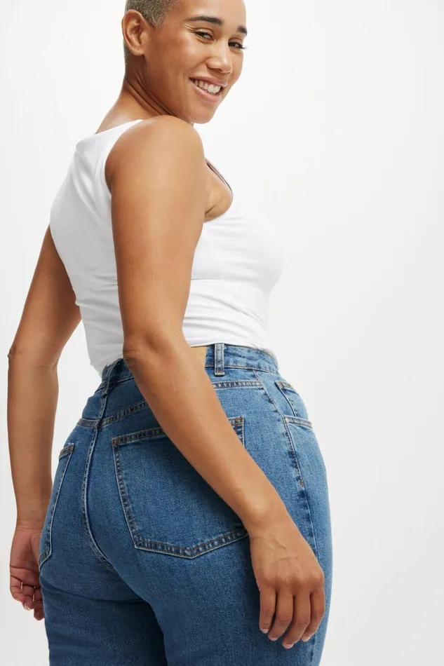 Women Pants Cotton On Curvy Stretch Straight Jean Sea Blue Women Pants Cotton On Curvy Stretch Straight Jean Sea Blue