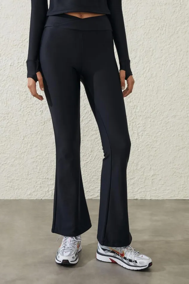 Women Pants Cotton On Fleece Lined Full Length Flare Black