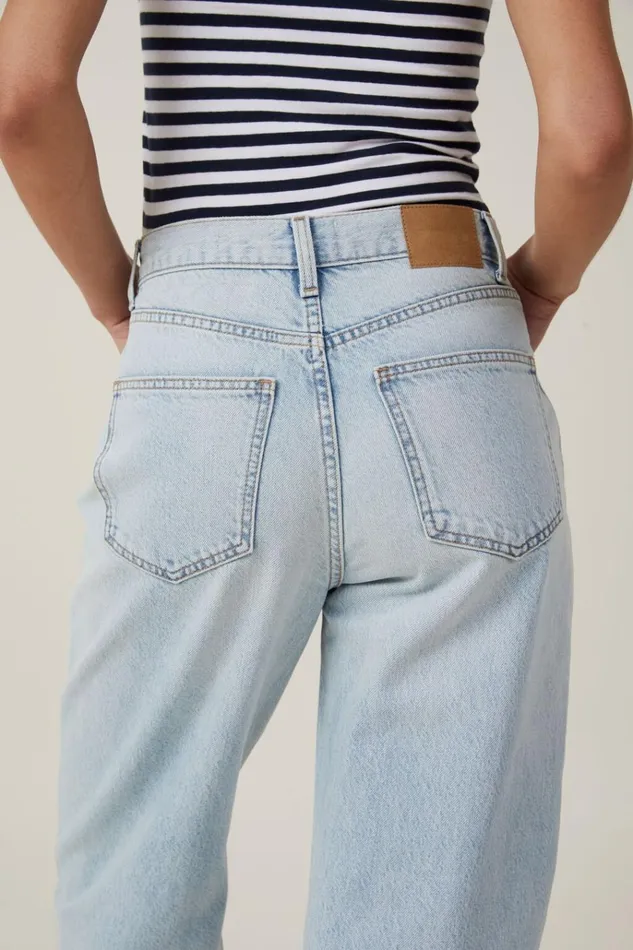 Women Pants Cotton On Loose Straight Jean Pearl Blue Women Pants Cotton On Loose Straight Jean Pearl Blue