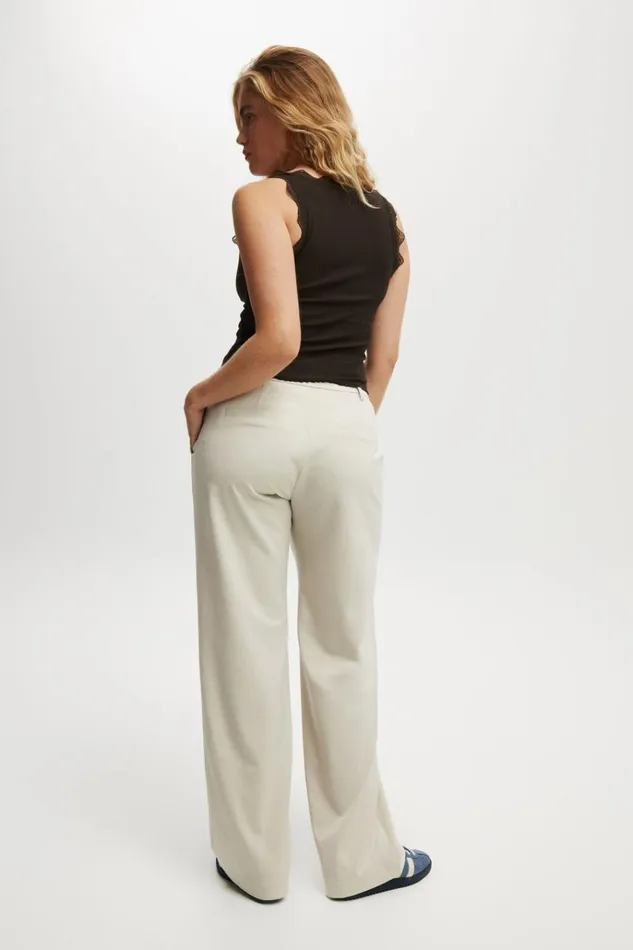 Women Pants Cotton On Luis Suiting Pant Light Stone
