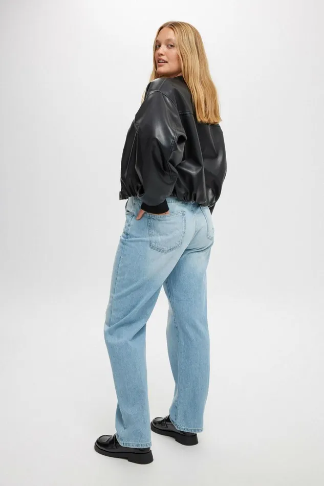 Women Pants Cotton On Original Straight Jean Air Blue Worn Women Pants Cotton On Original Straight Jean Air Blue Worn