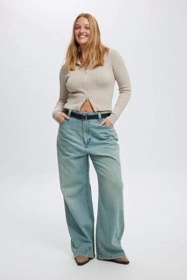 Women Pants Cotton On Super Baggy Jean Shell Blue