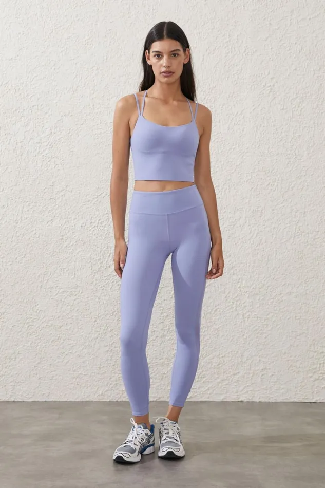 Women Pants Cotton On Ultra Luxe Mesh Panel 78 Tight Violet Light Mesh